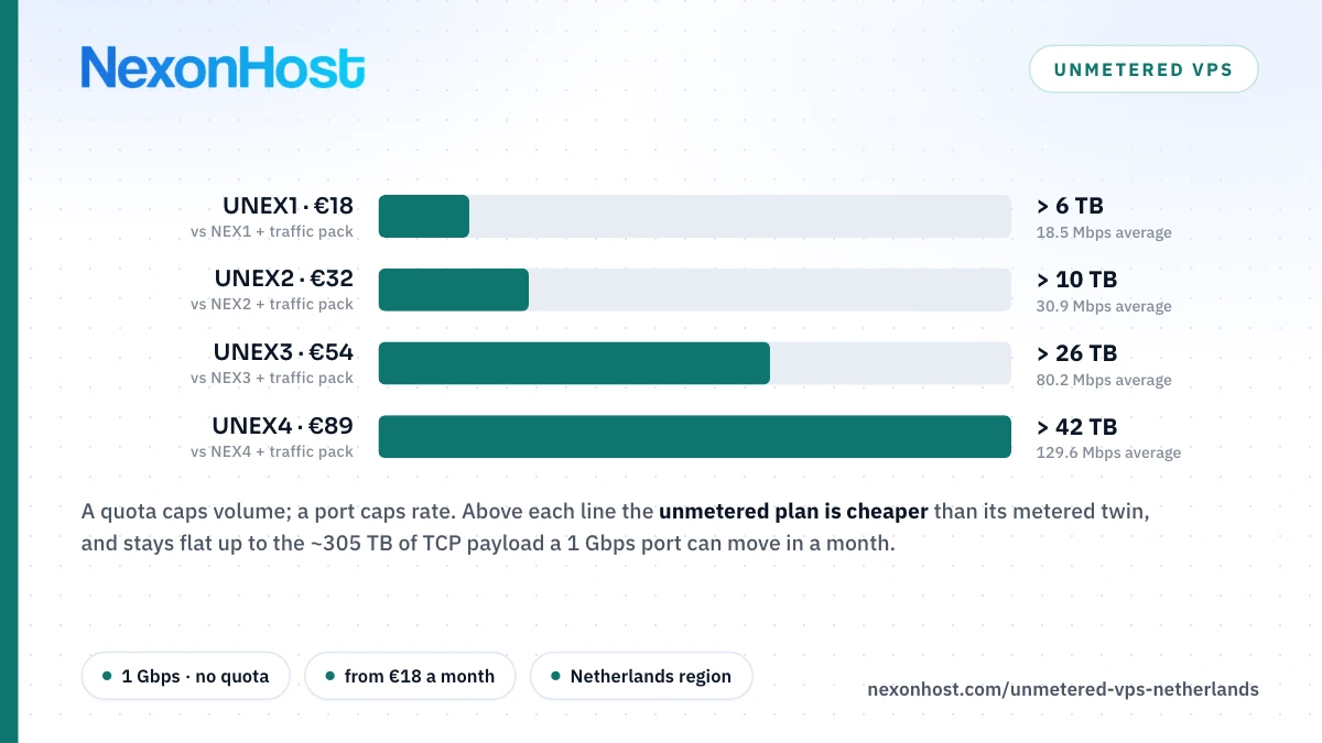 Unmetered VPS Netherlands: What a 1 Gbps Port Moves and What It Costs