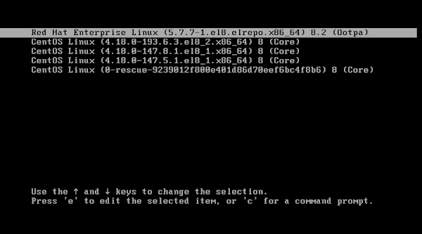 01-upgrade-latest-linux-kernel-centos-8-boot-menu