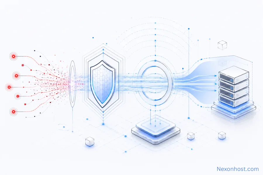 DDoS protection and bandwidth headroom diagram for 10Gbps dedicated servers